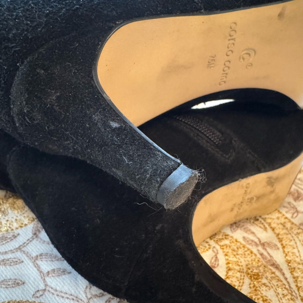 Corso Como Black Suede Heeled Boots - Picture 5 of 6